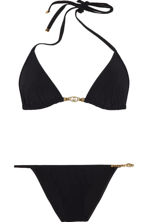 gucci bikini with chain|black gucci swimsuit.